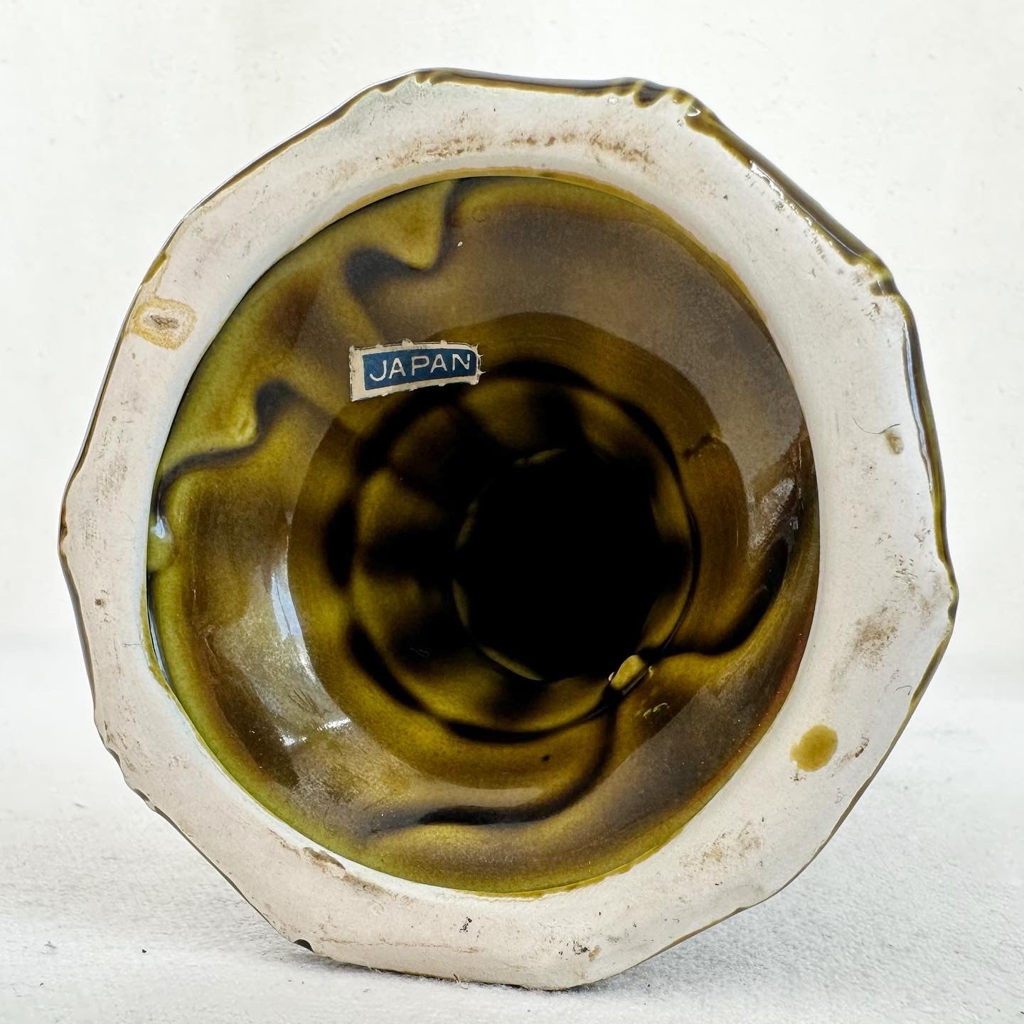 Olive Floral Ceramic Candlestick