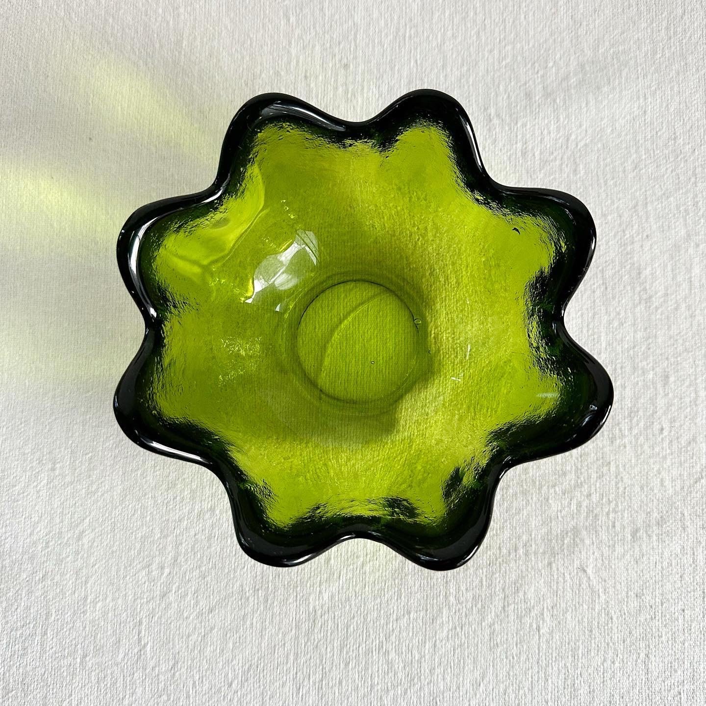 Green Blenko Dish