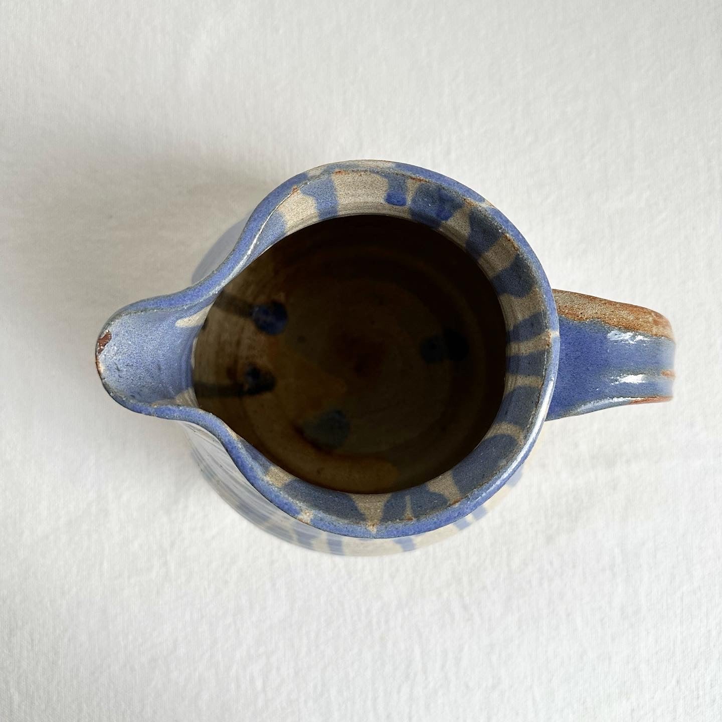Handmade Blue Drip Pitcher