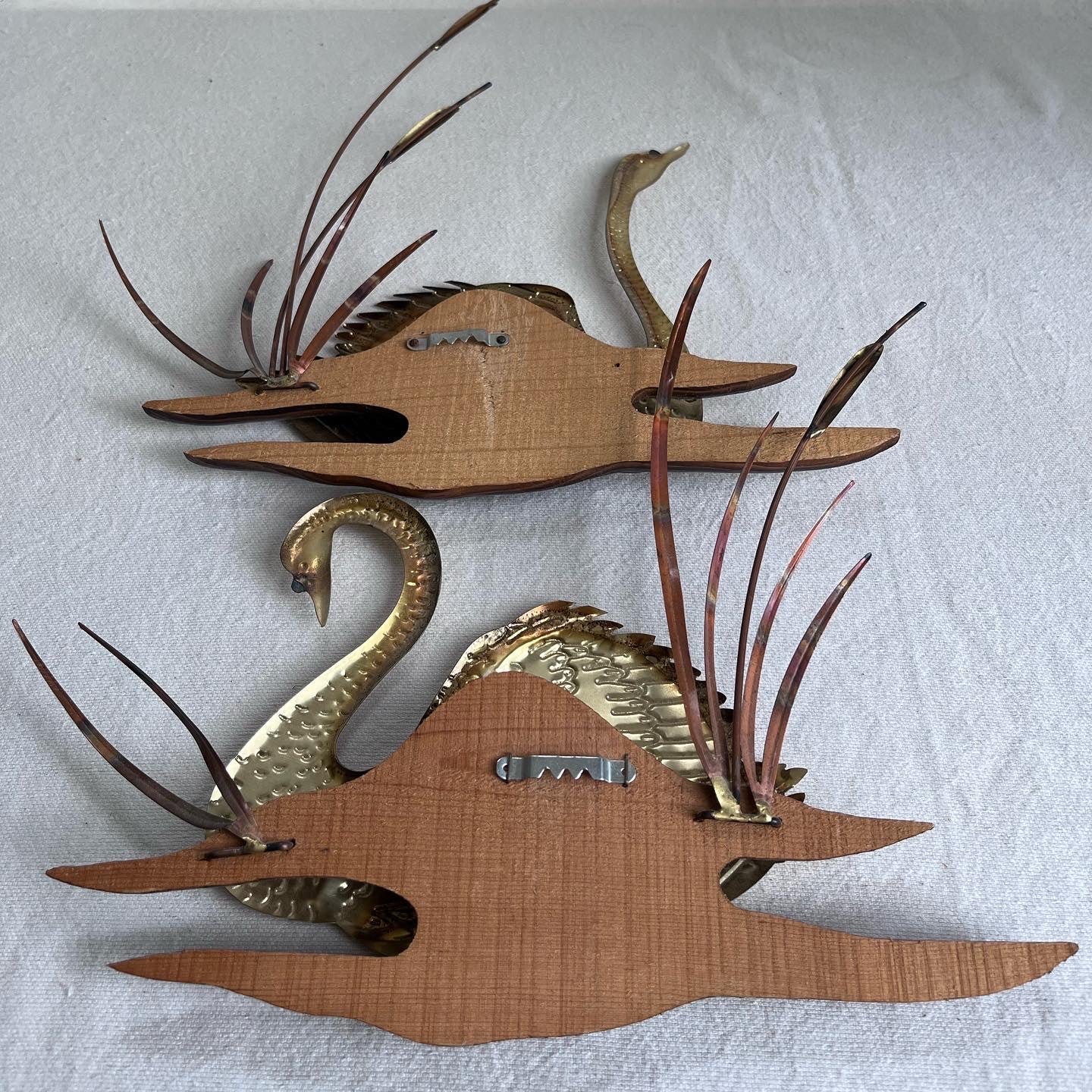 Brass Swan Pair