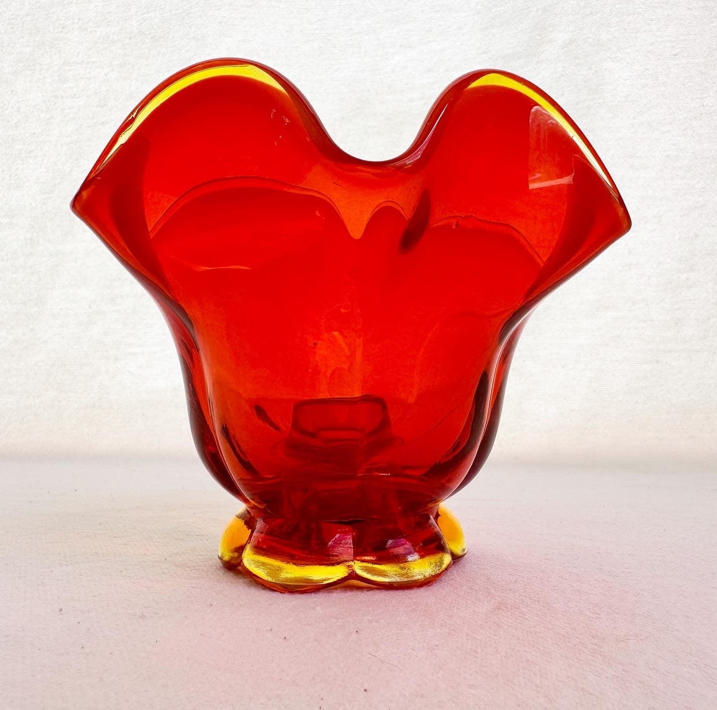 Viking Amberina Candleholder