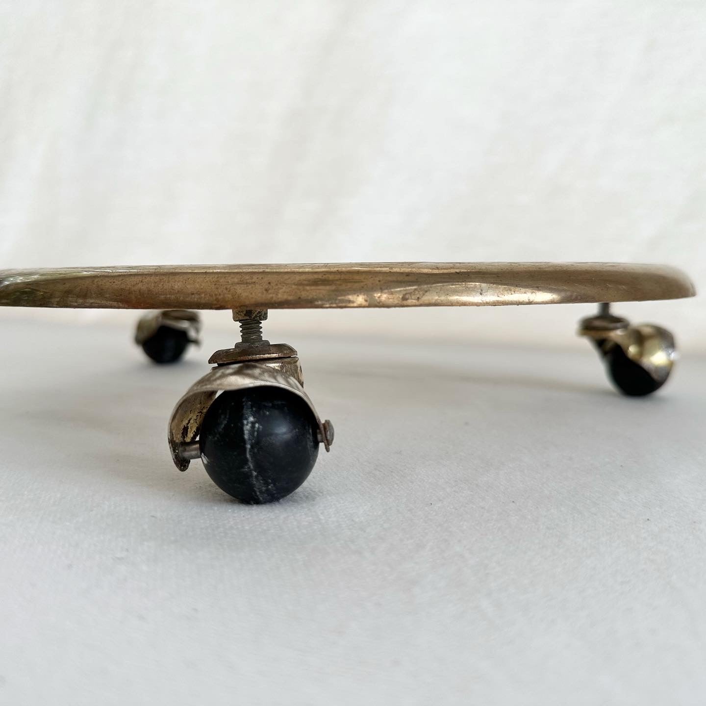 Wheeled Brass Plant Stand
