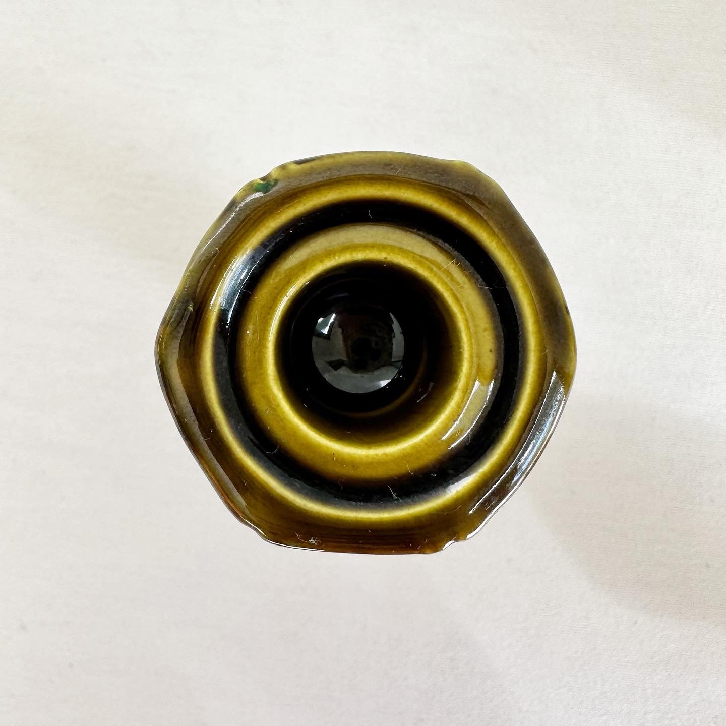 Olive Floral Ceramic Candlestick
