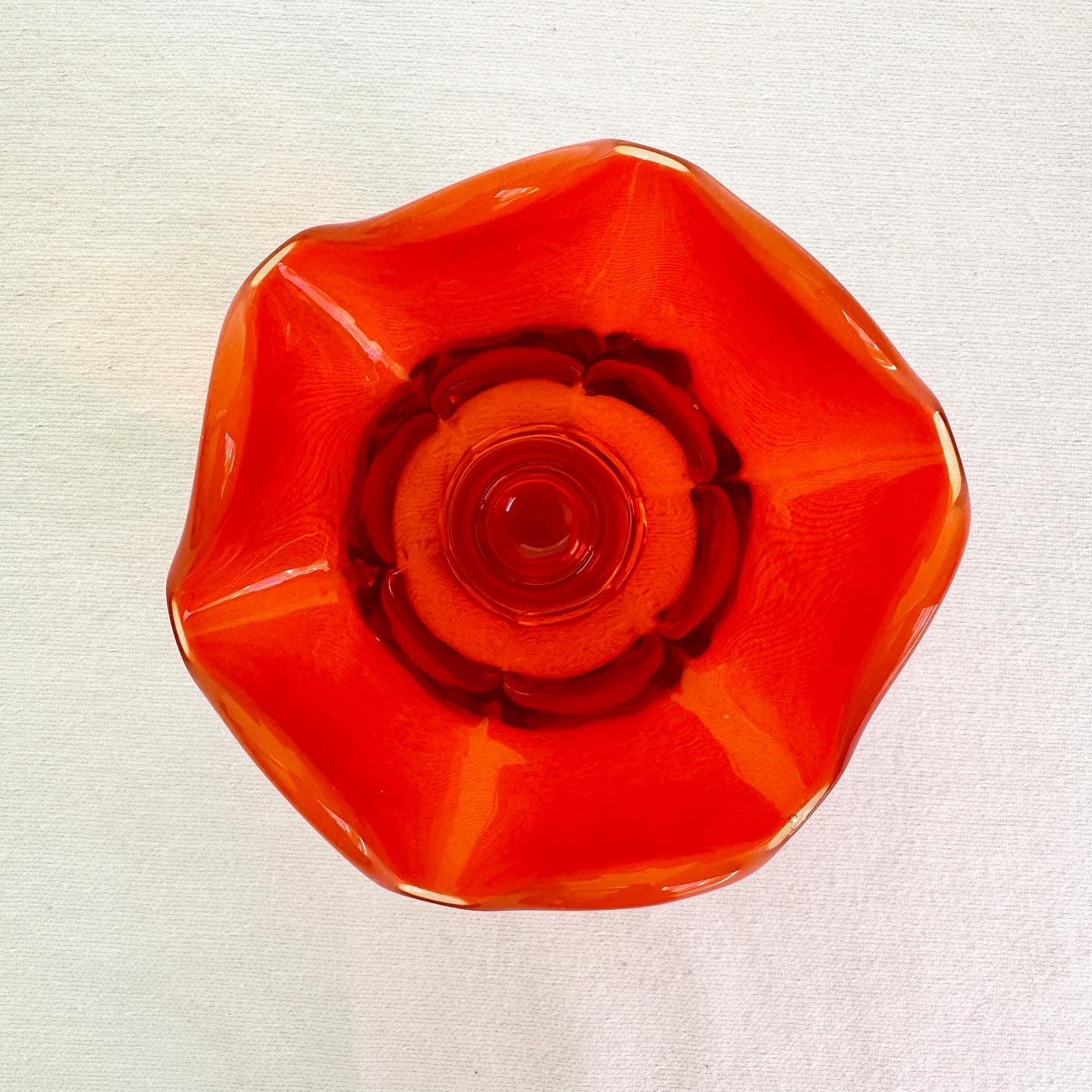 Viking Amberina Candleholder