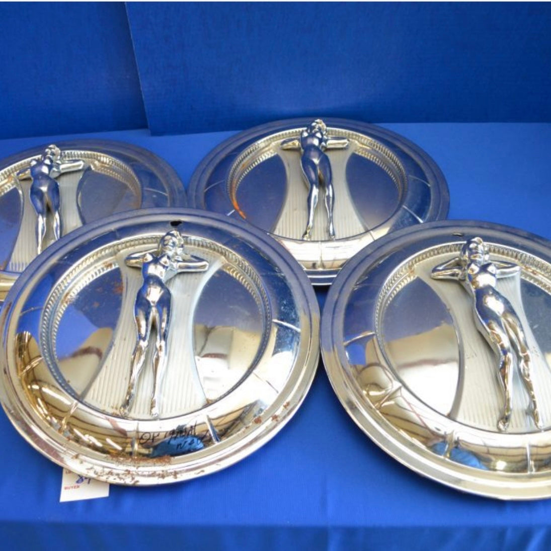 Naked Woman Chrome Hub Cap Ornament