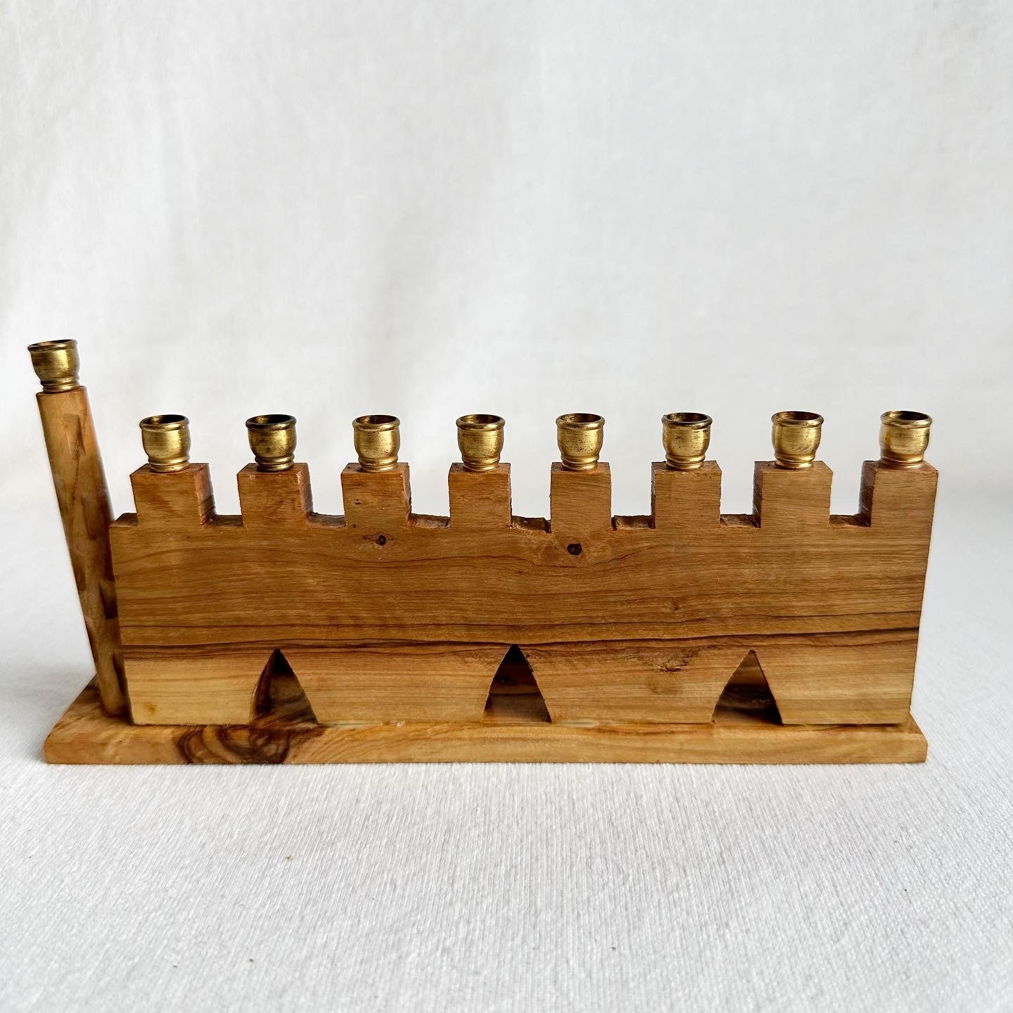 Wooden + Brass Menorah