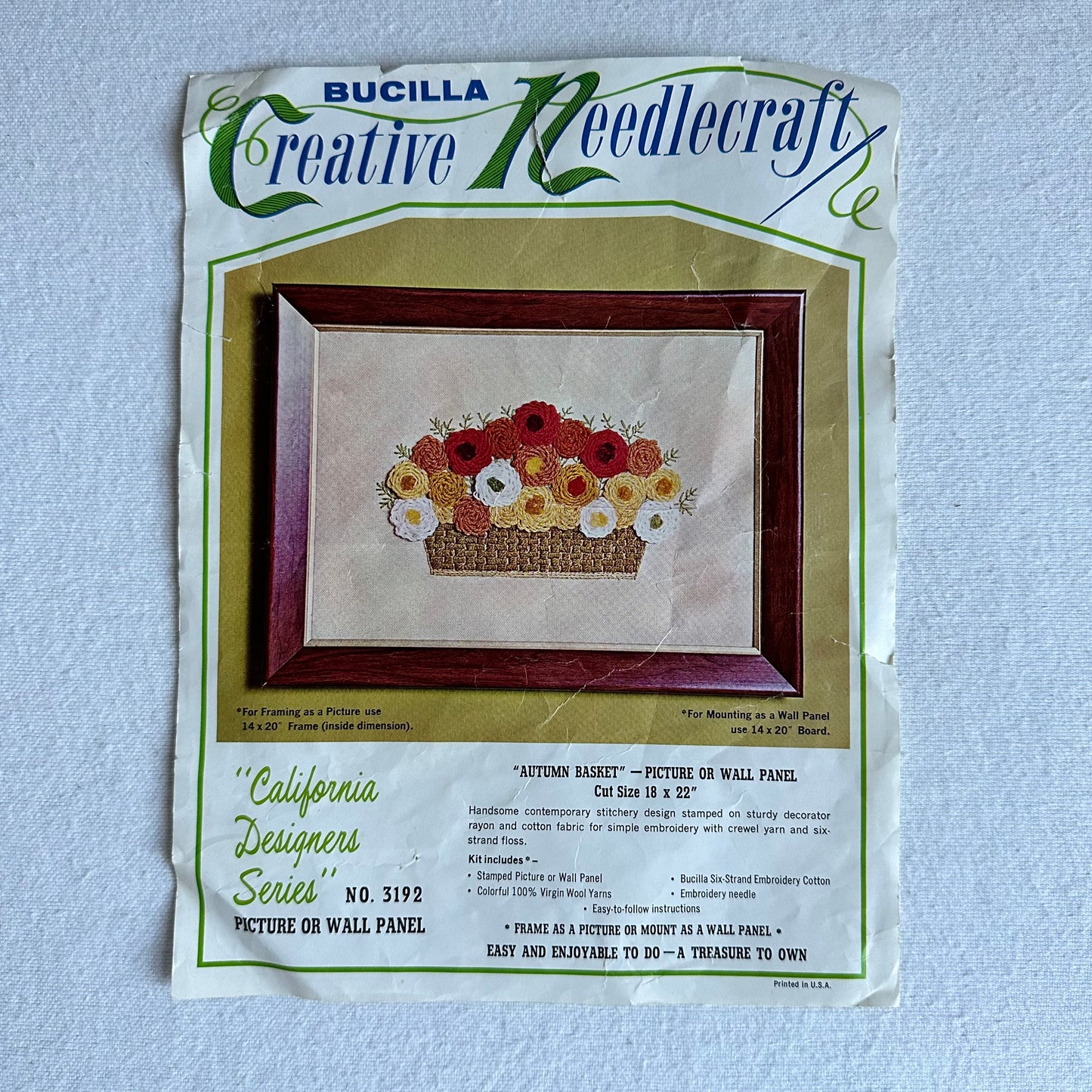 Autumn Basket Bucilla Crewel
