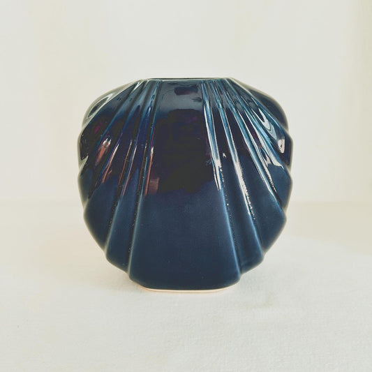 Navy Revival Art Deco Vase