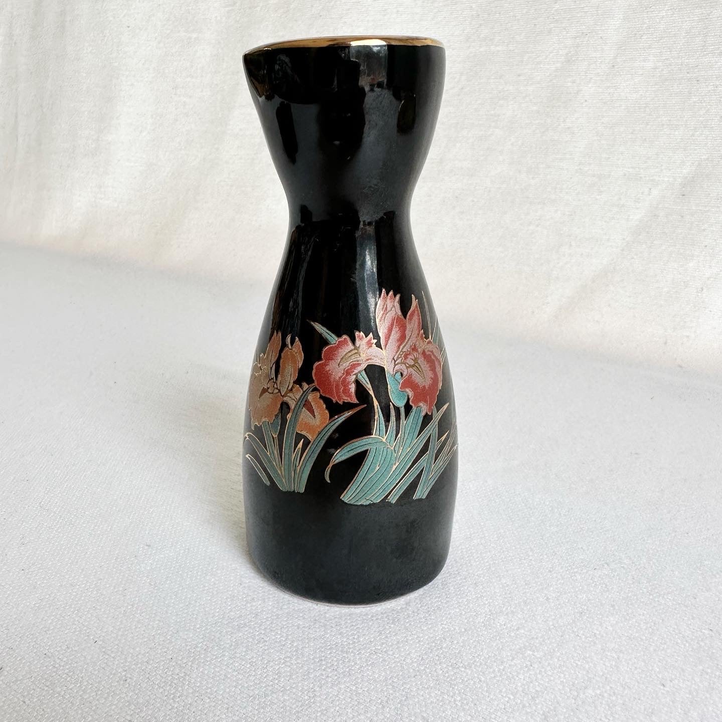 Black Floral Sake Set