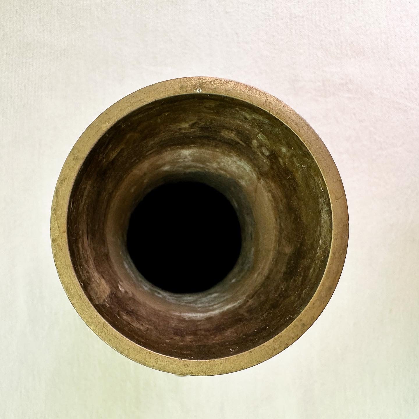 Heavy Brass Tongue Handles Vase