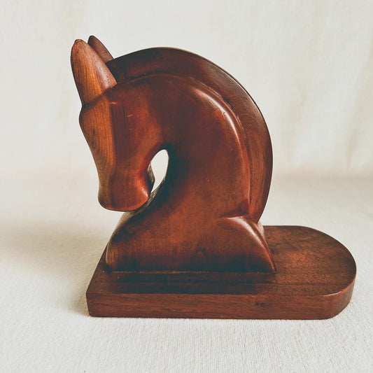 Wooden Horse Bookend