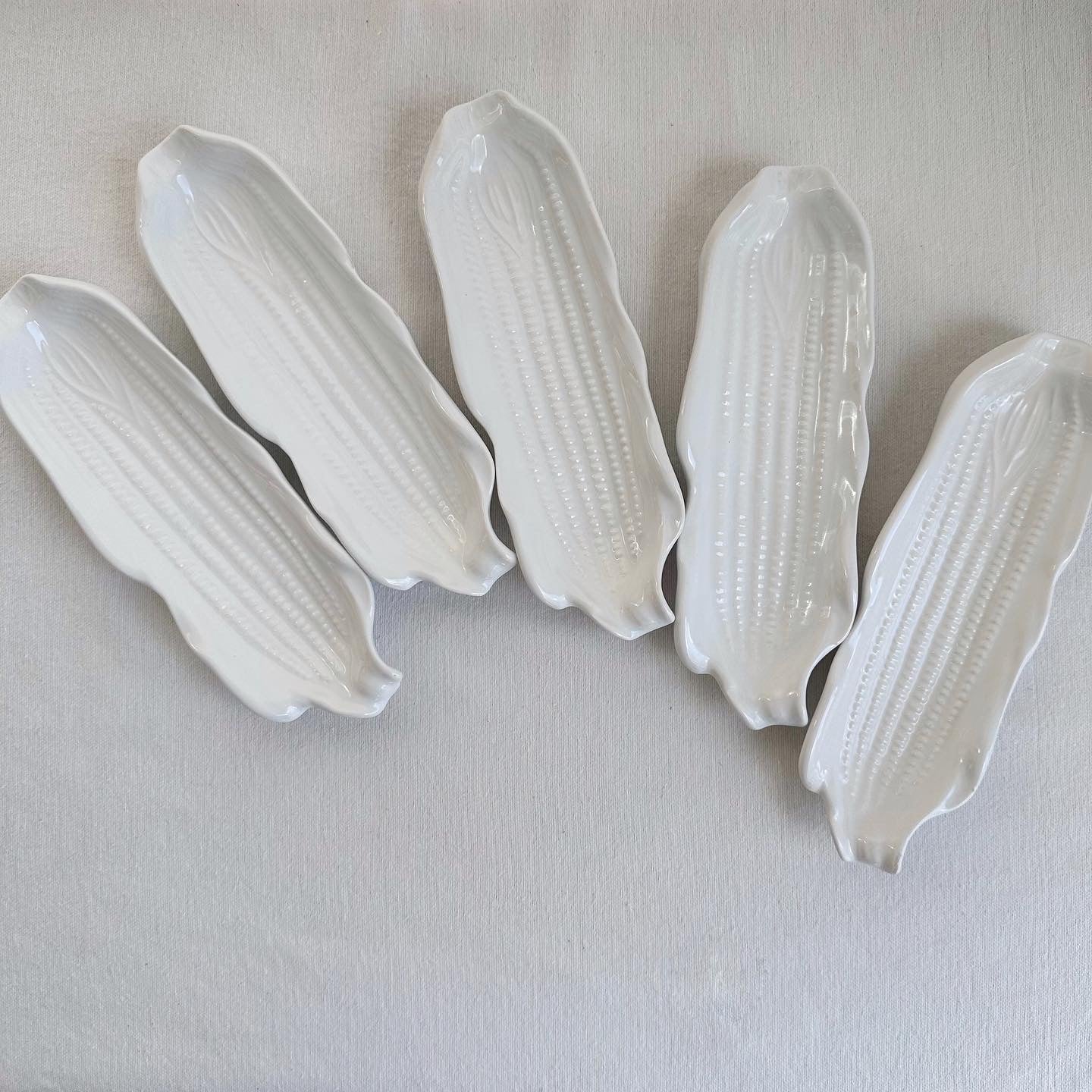 White Ceramic Corn Holders