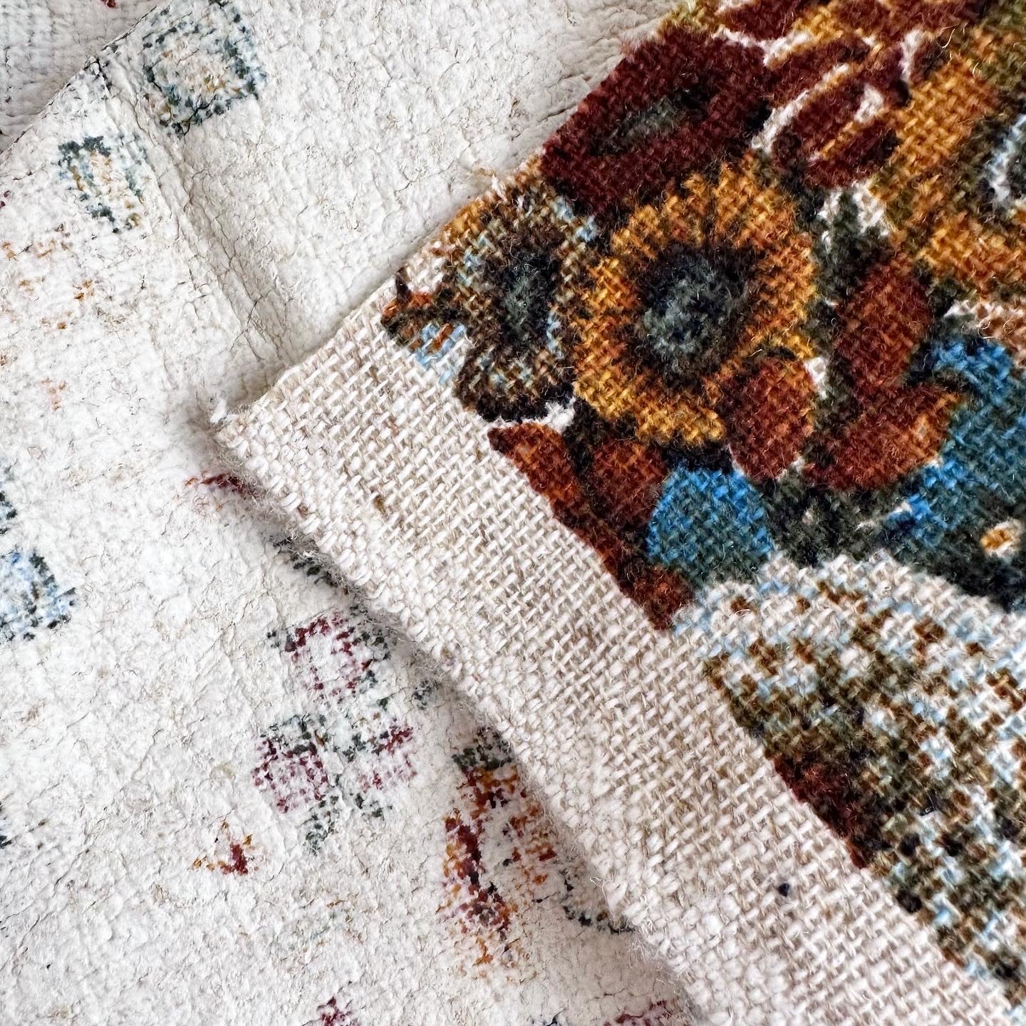 Blue + Brown Upholstery Fabric