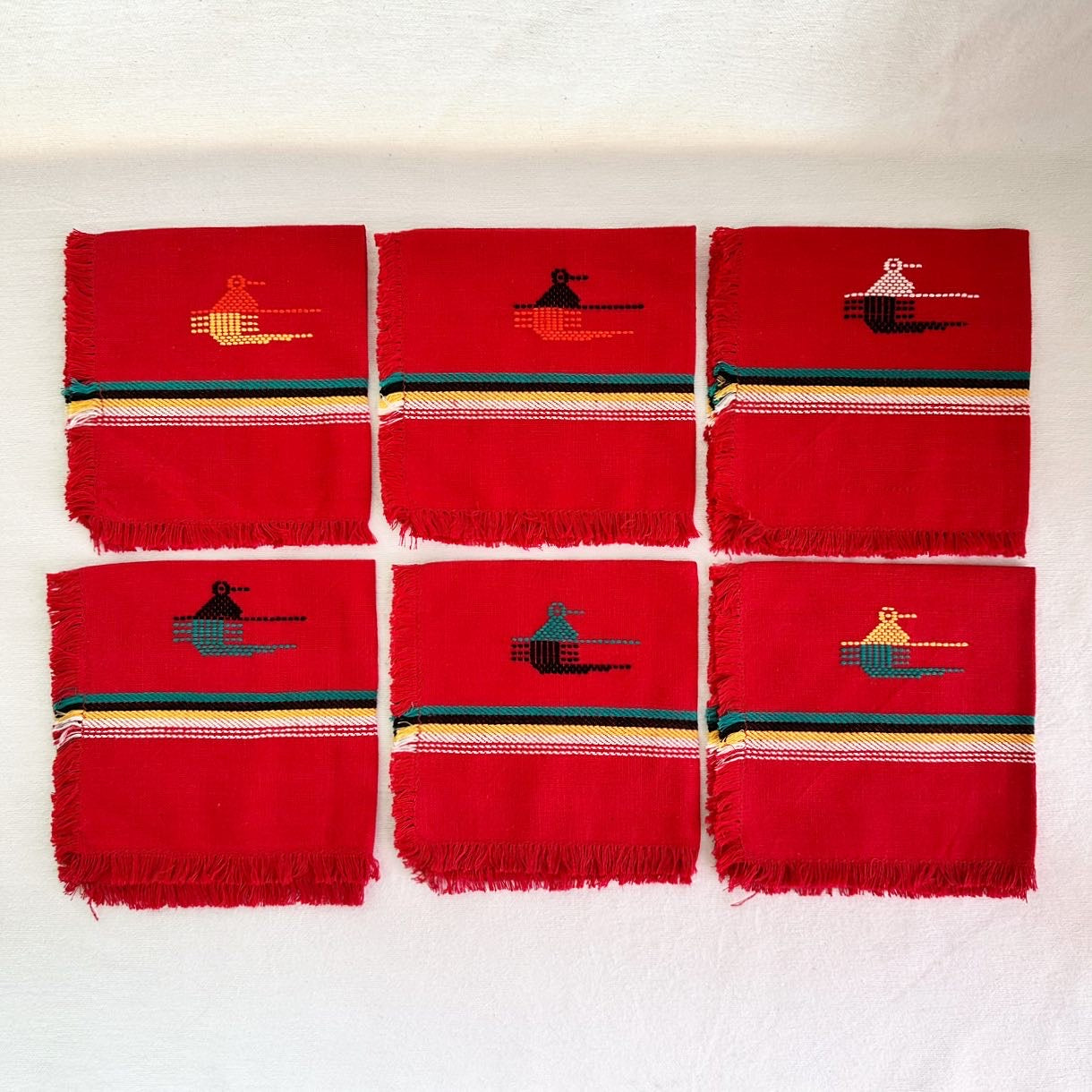 Red Southwestern Woven Tablecloth + Napkins