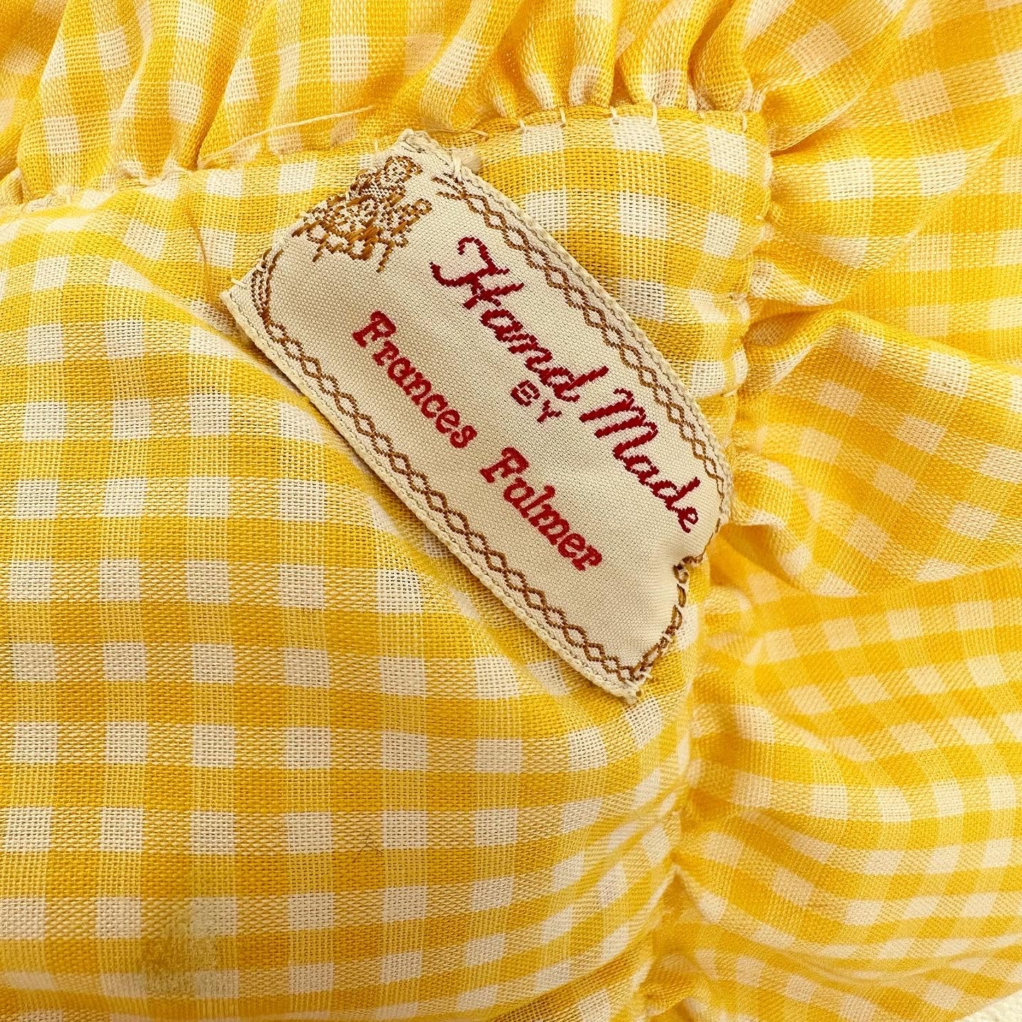 Yellow Gingham Quilted Pillow