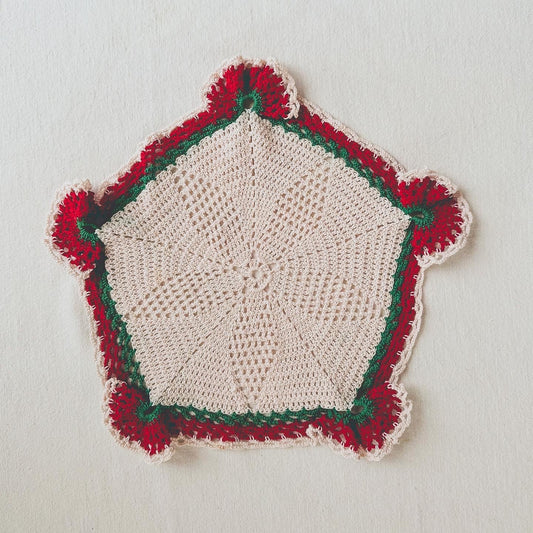 Handwoven Pentagonal Christmas Doily