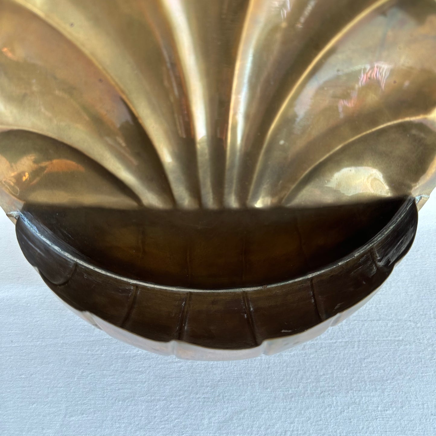 Large Brass Wall Planter