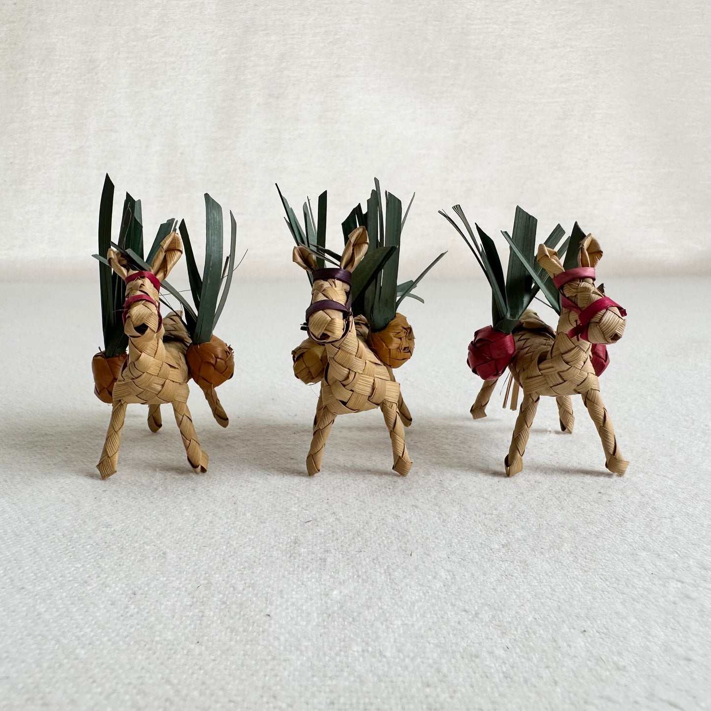 3 Handwoven Donkeys