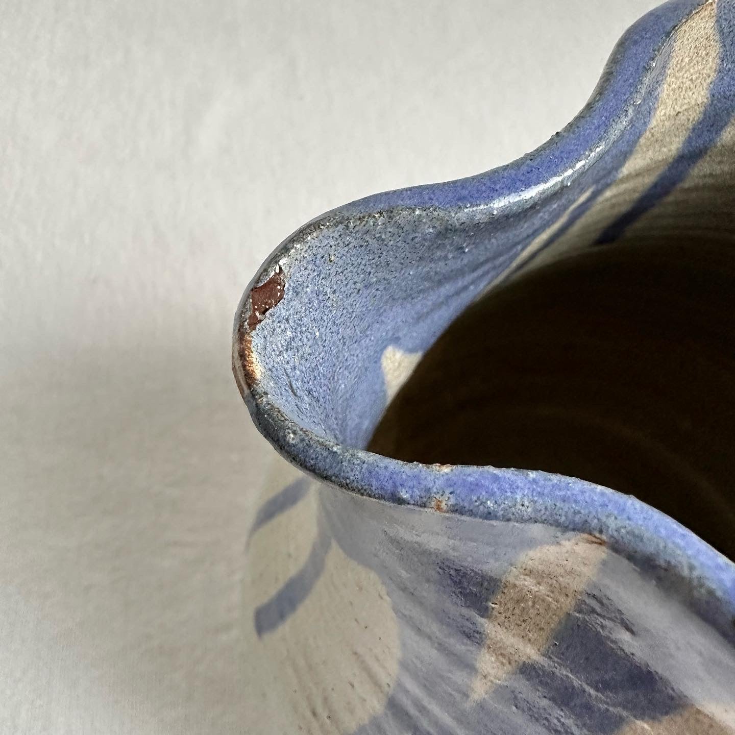 Handmade Blue Drip Pitcher