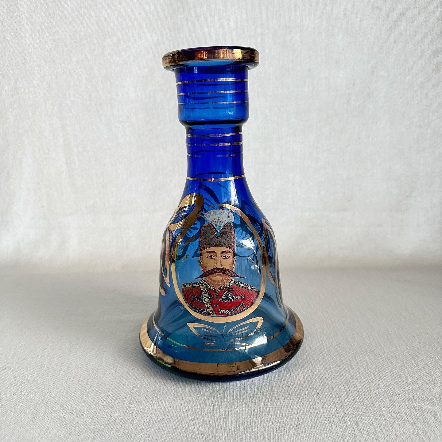 Antique Blue Base w a Cartouche of Nāṣer al-Dīn Shāh