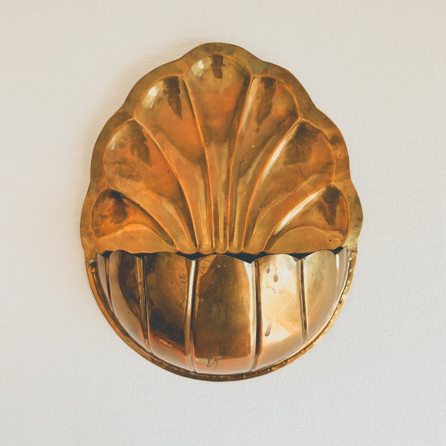 Large Brass Wall Planter