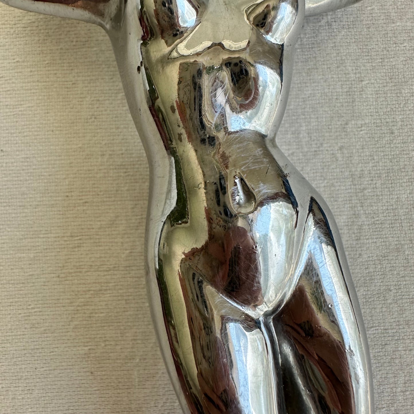Naked Woman Chrome Hub Cap Ornament