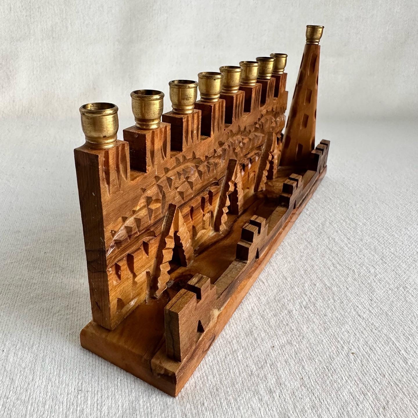 Wooden + Brass Menorah