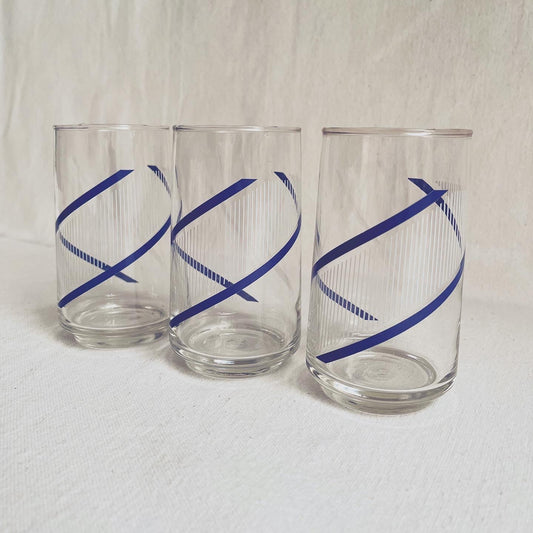 Blue + White Striped Glasses