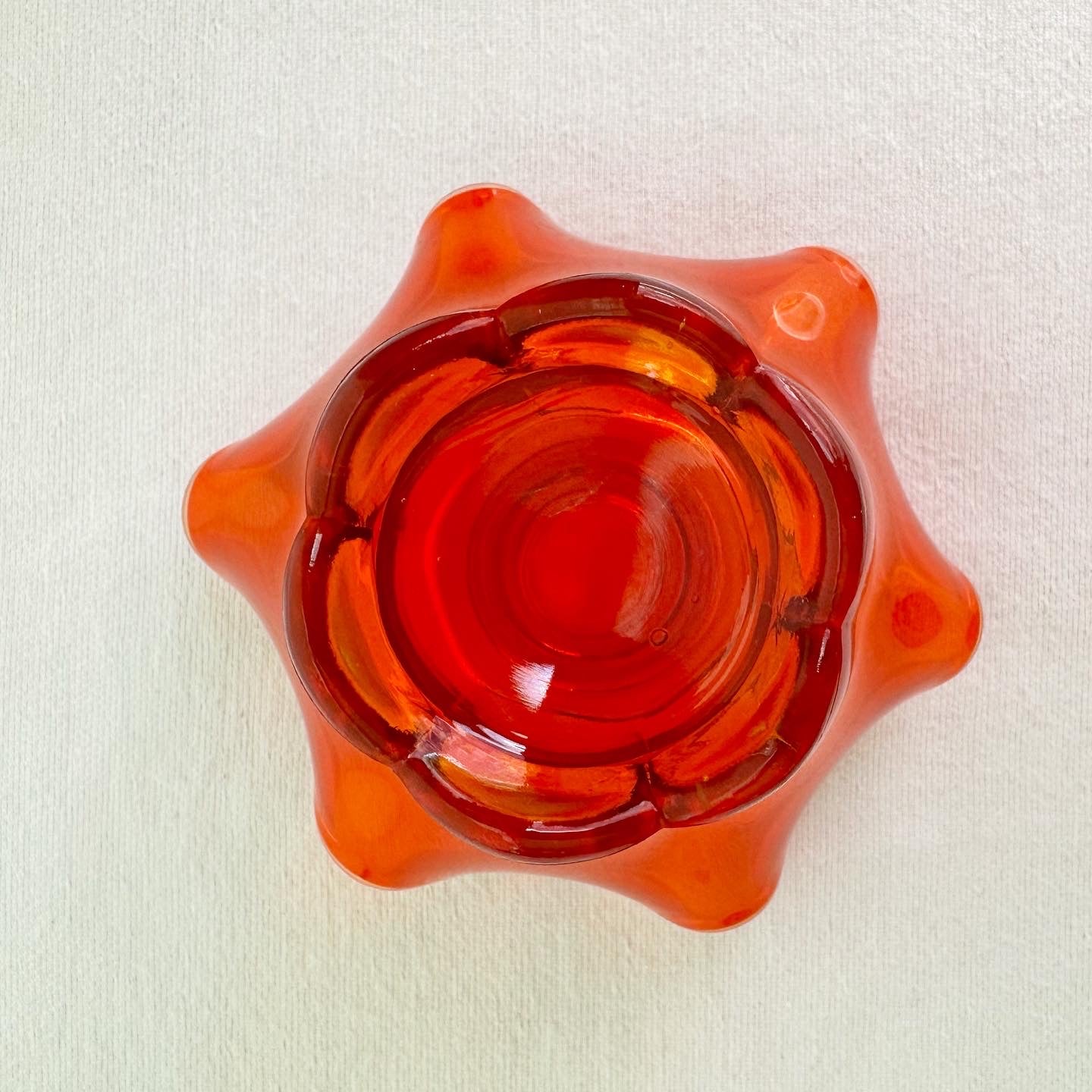Viking Amberina Candleholder