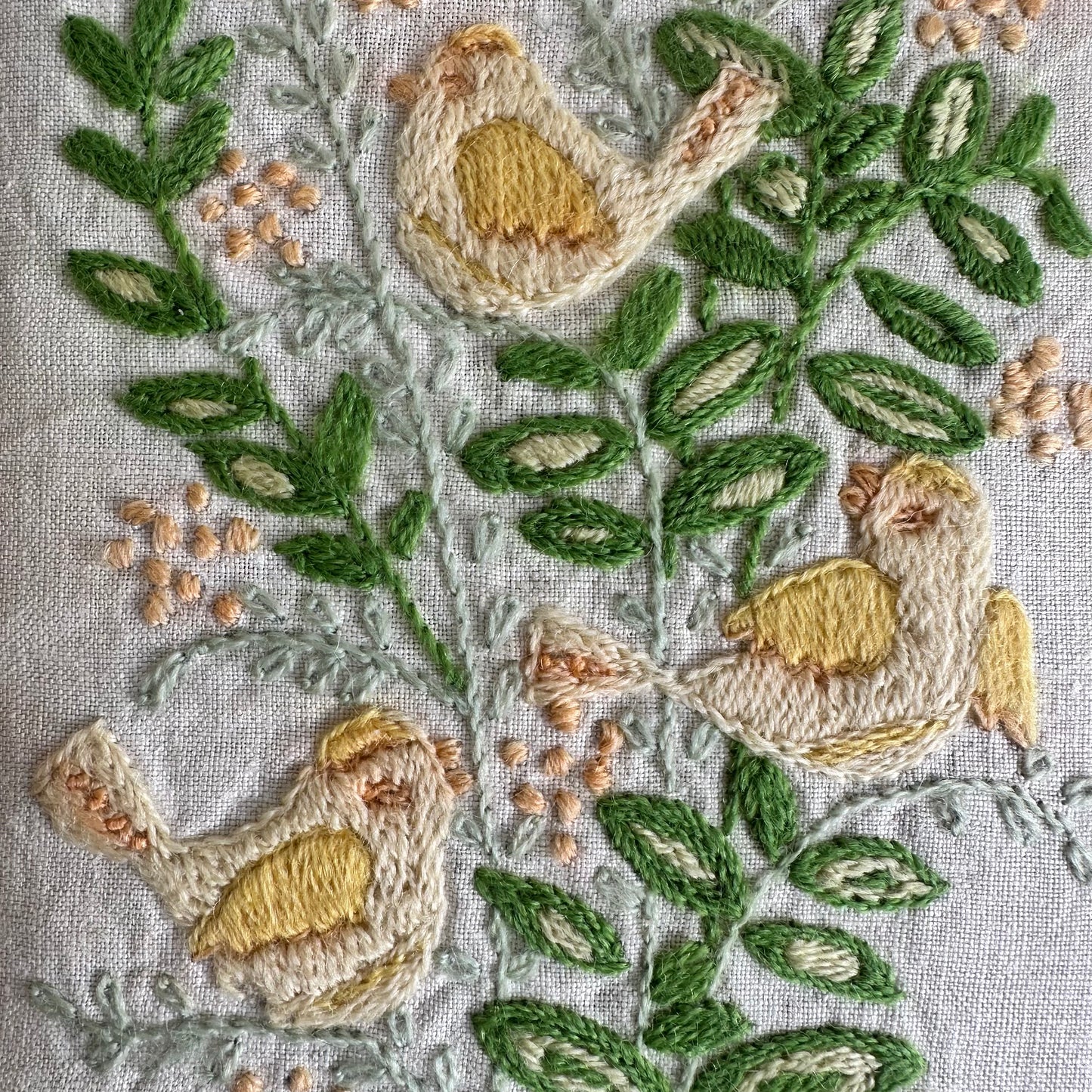 Floral Bird Crewel Artwork