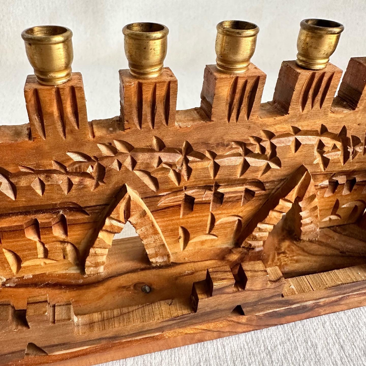 Wooden + Brass Menorah