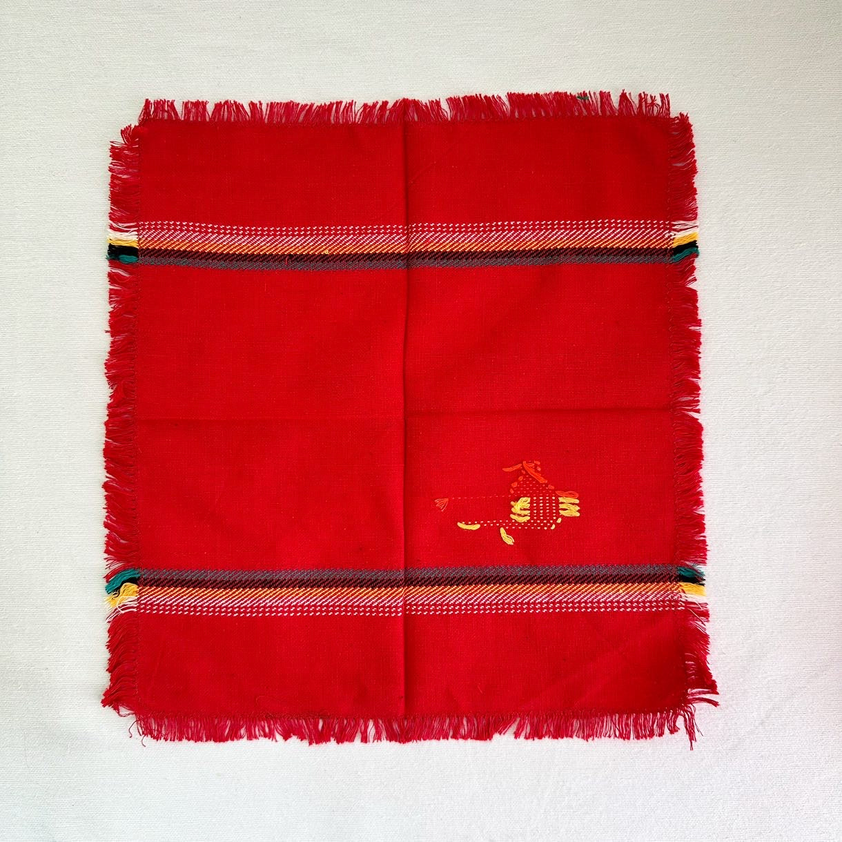Red Southwestern Woven Tablecloth + Napkins