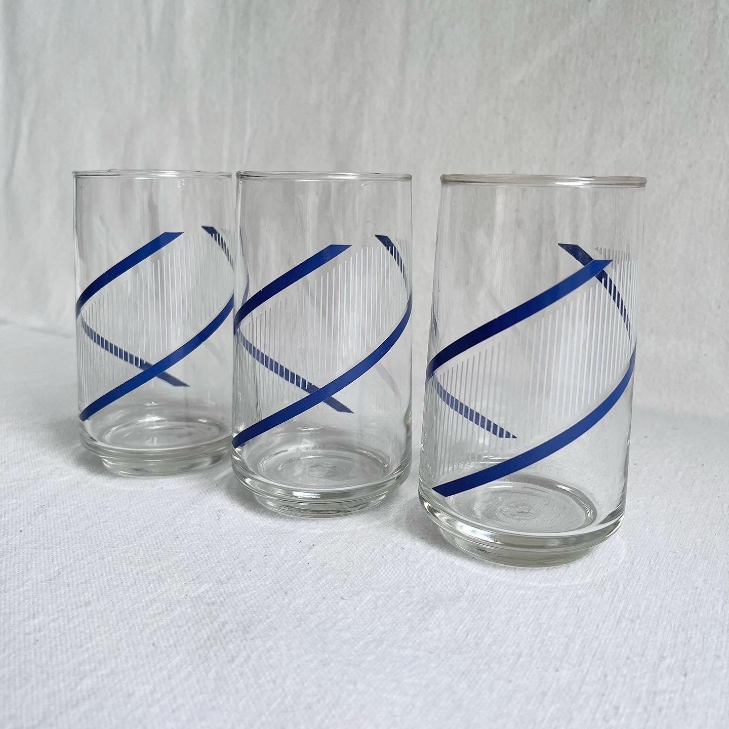 Blue + White Striped Glasses