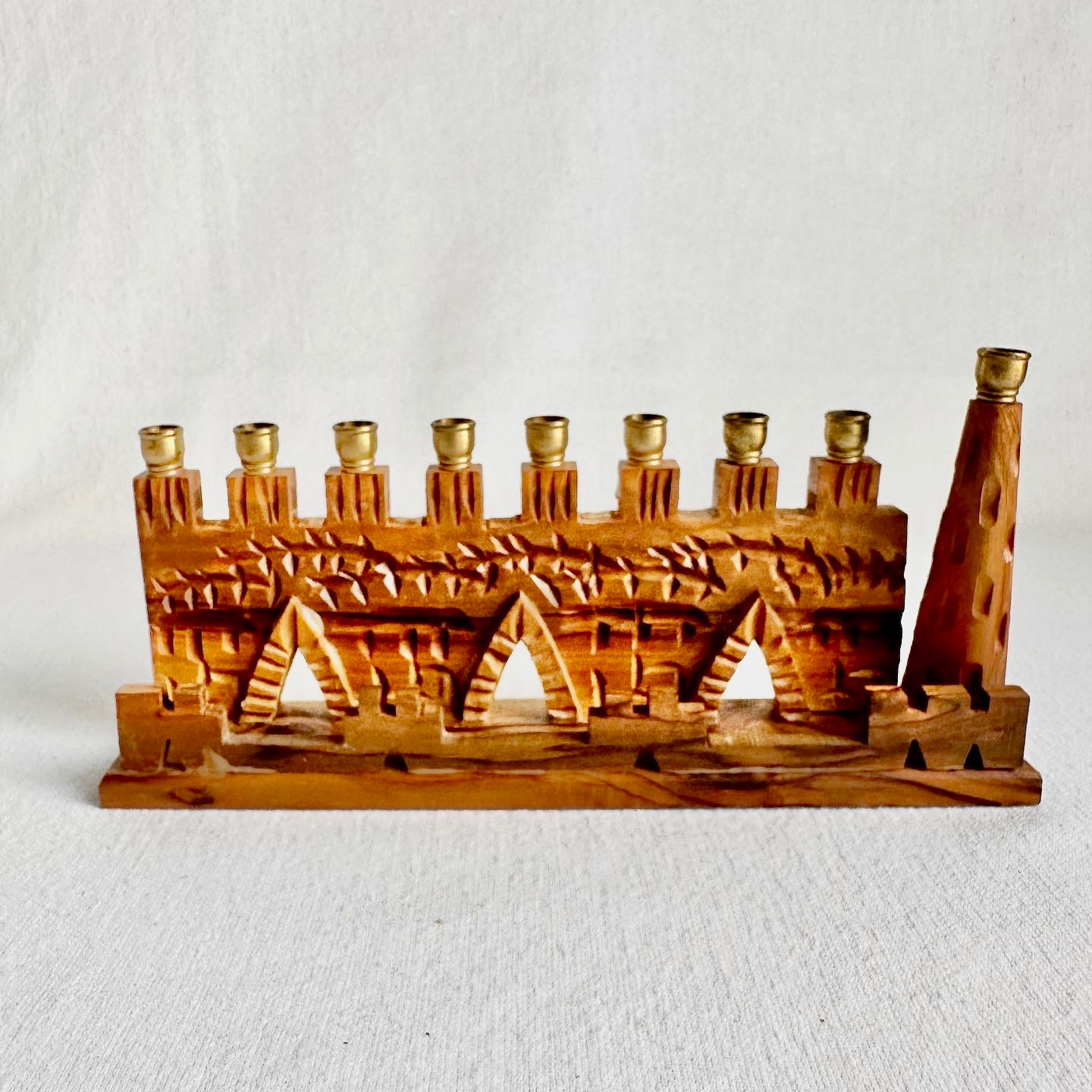 Wooden + Brass Menorah