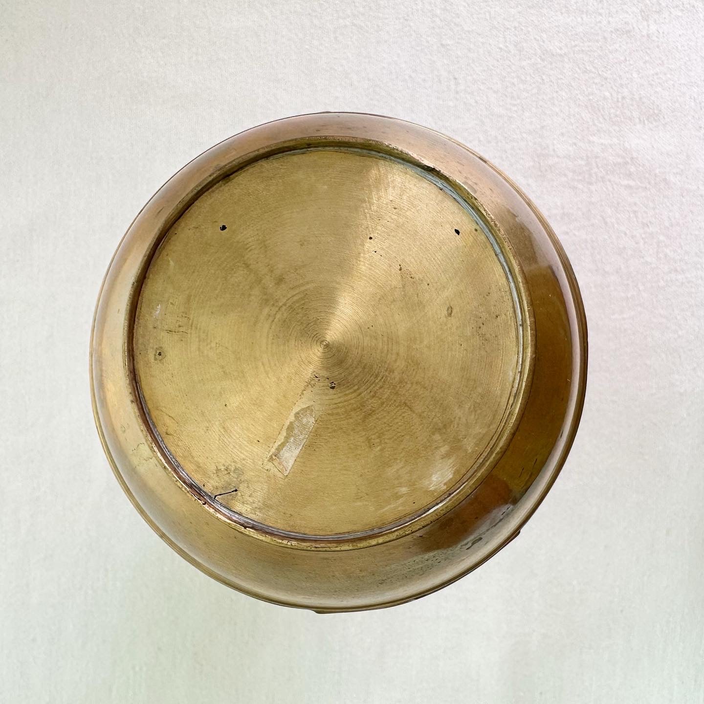 Heavy Brass Tongue Handles Vase