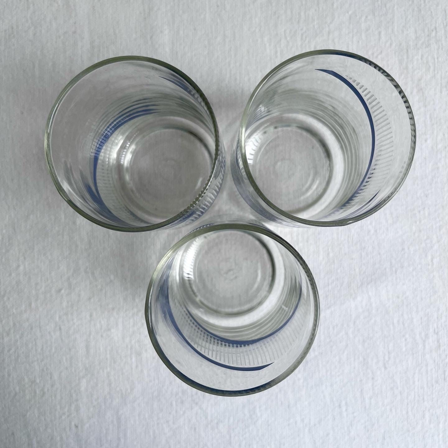 Blue + White Striped Glasses