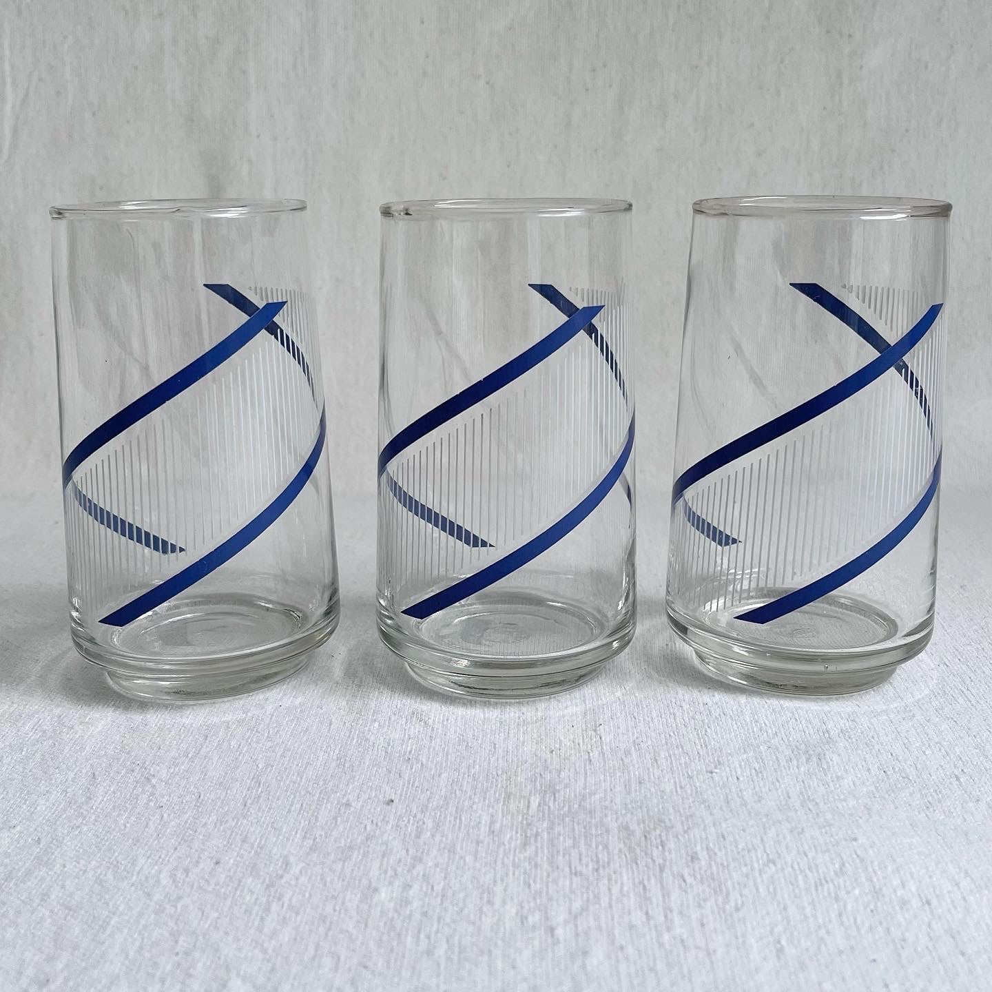 Blue + White Striped Glasses