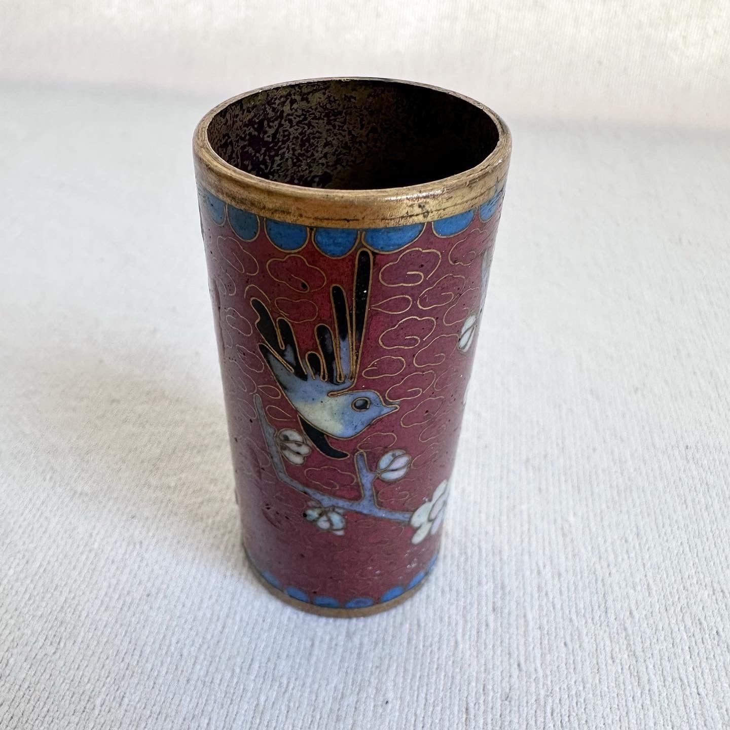 Garnet Chinese Cloisonné Tube