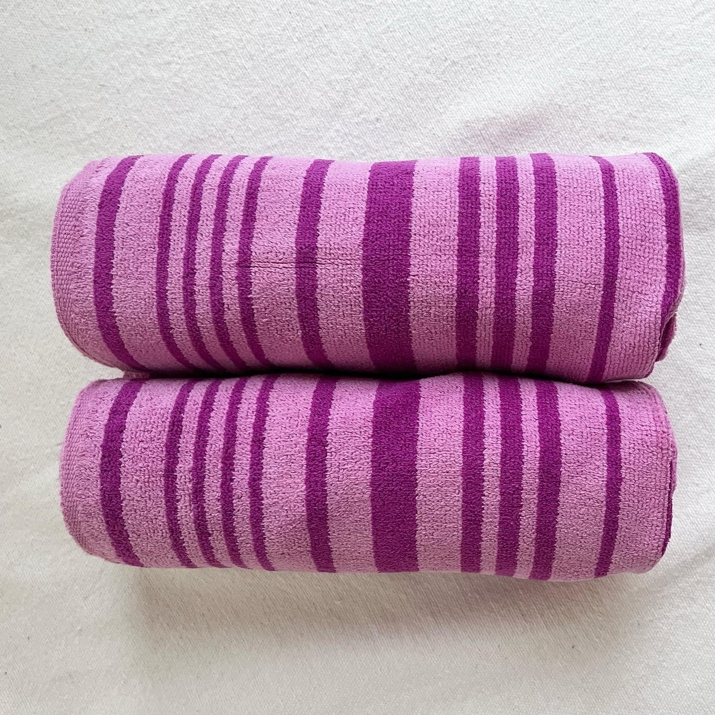Purple Striped Stevens Towel Set