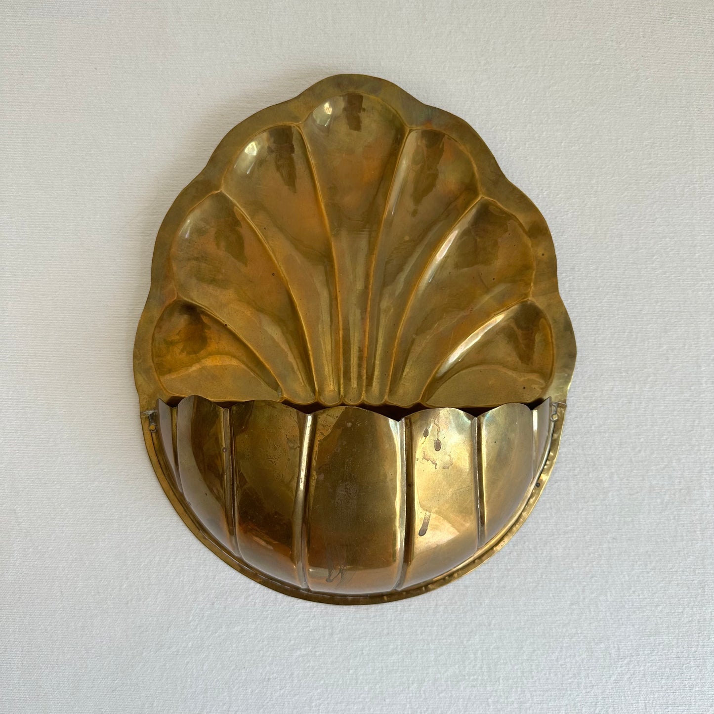 Large Brass Wall Planter