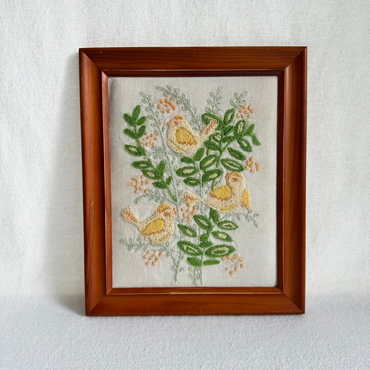 Floral Bird Crewel Artwork