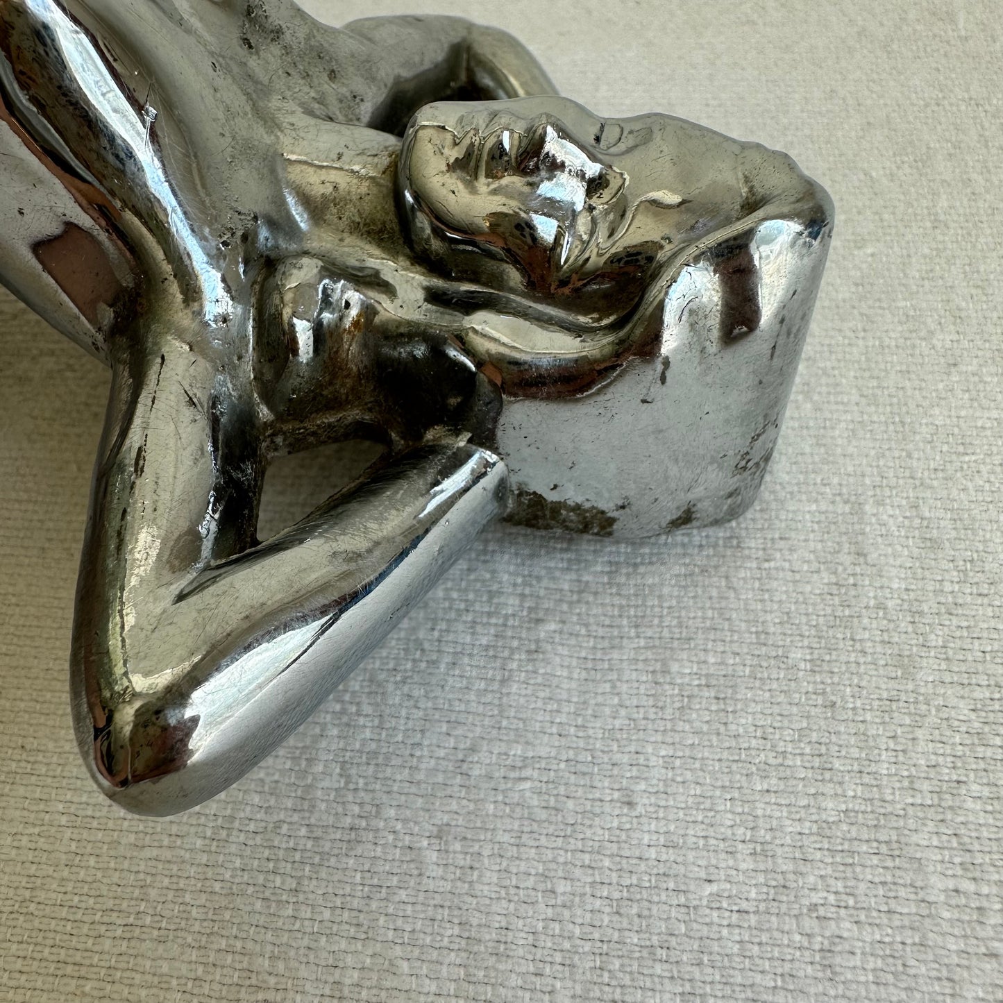 Naked Woman Chrome Hub Cap Ornament
