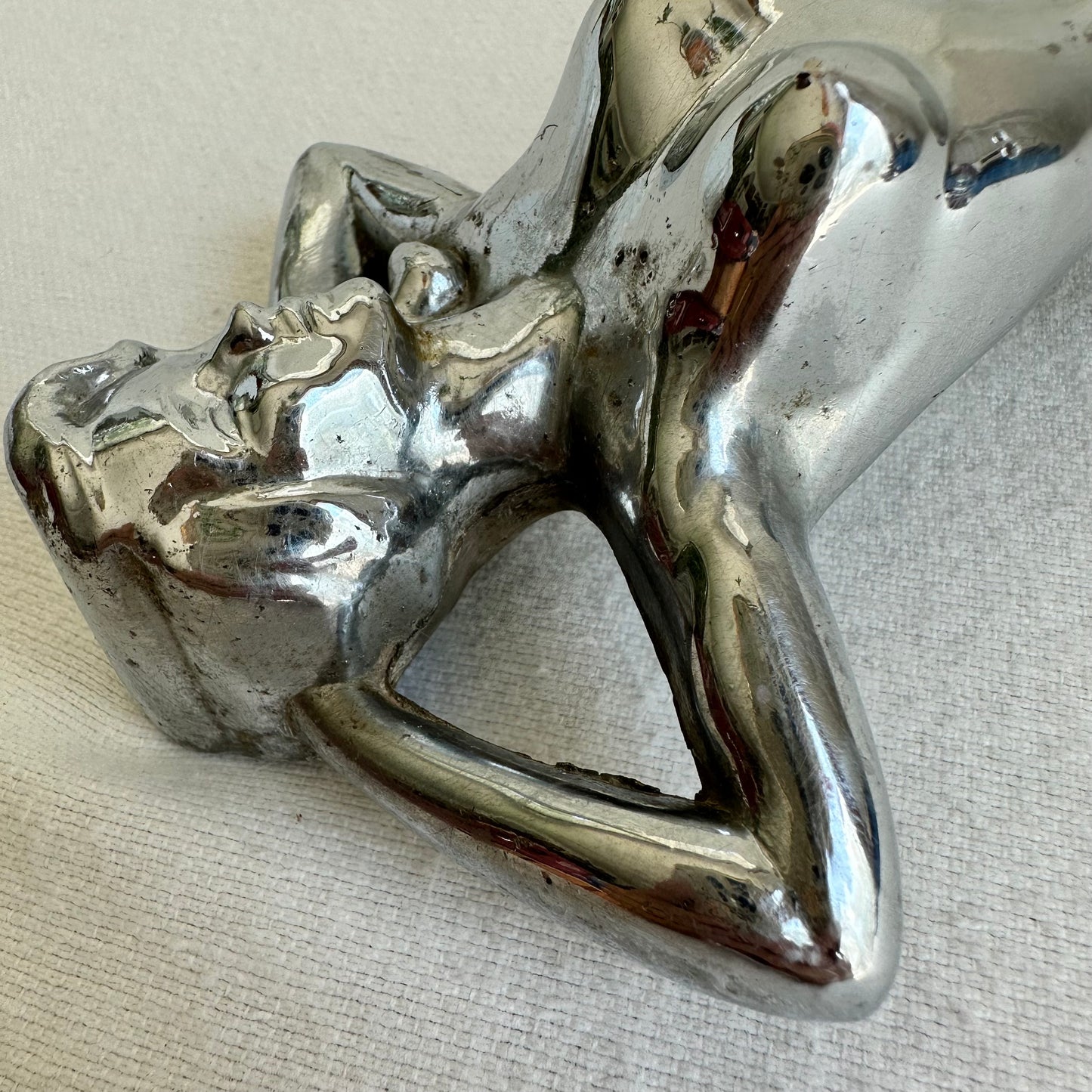 Naked Woman Chrome Hub Cap Ornament