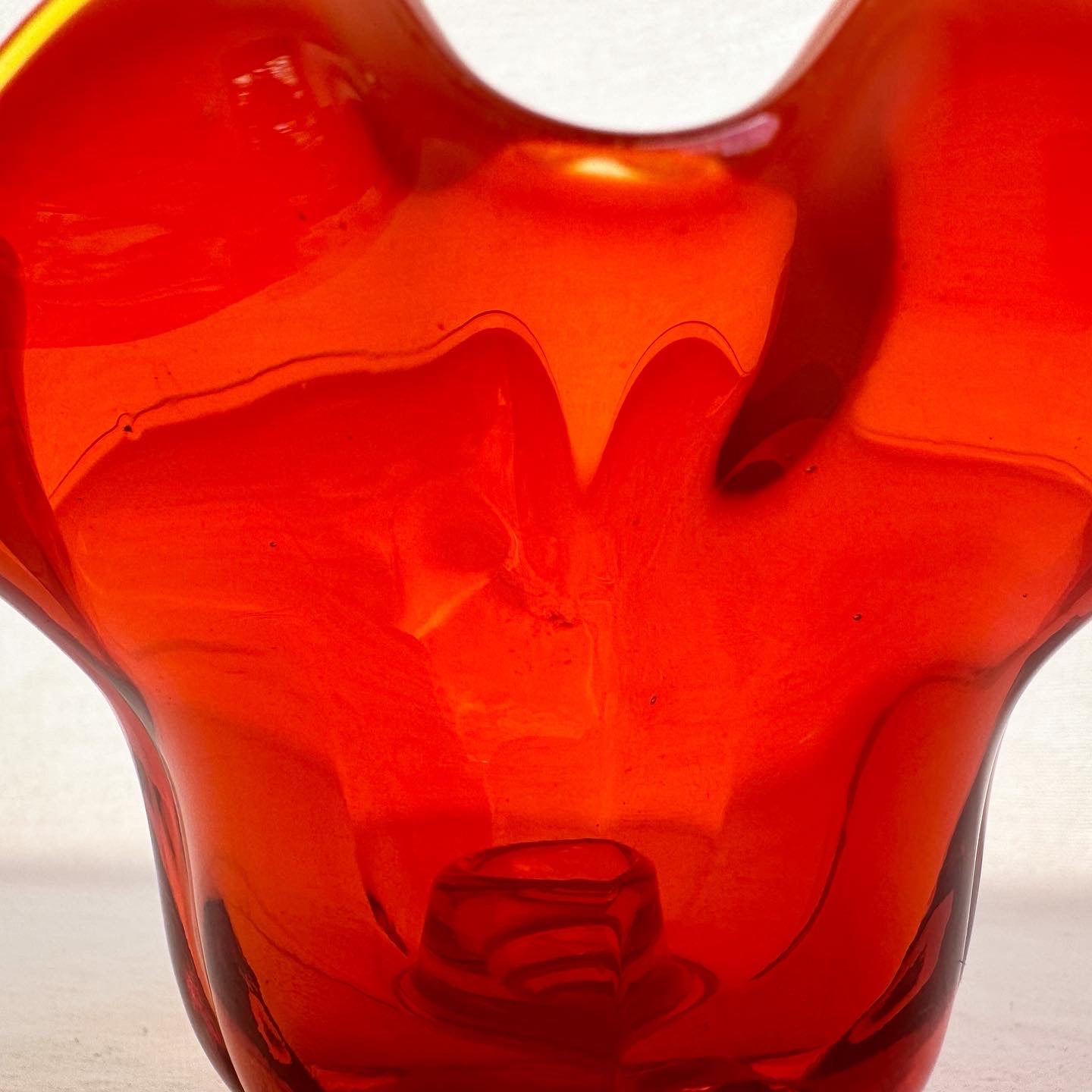 Viking Amberina Candleholder