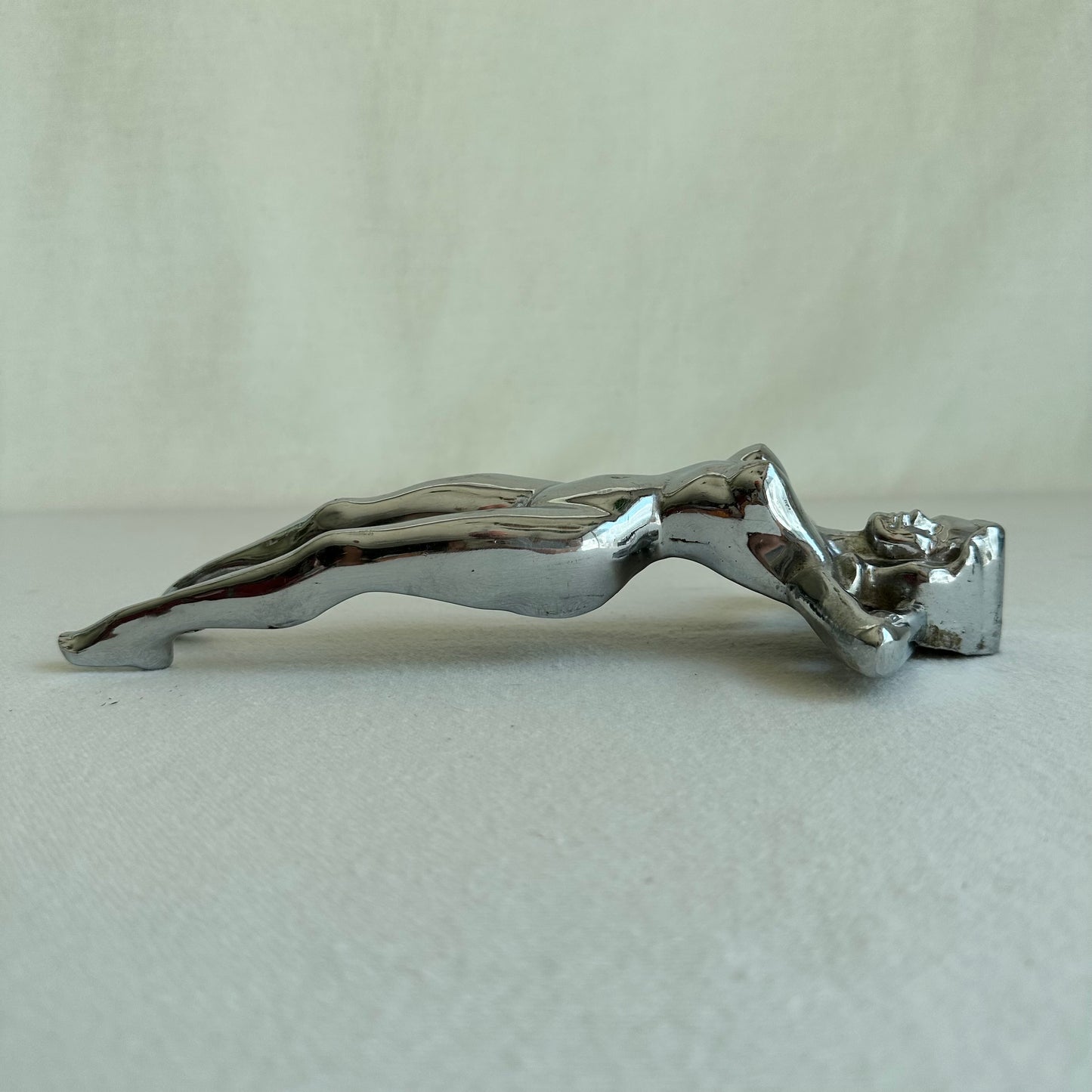 Naked Woman Chrome Hub Cap Ornament