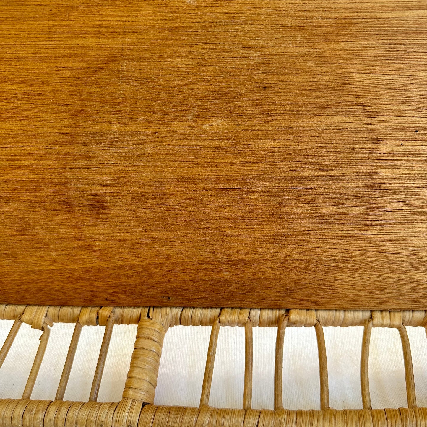Large Rattan + Wood Tray
