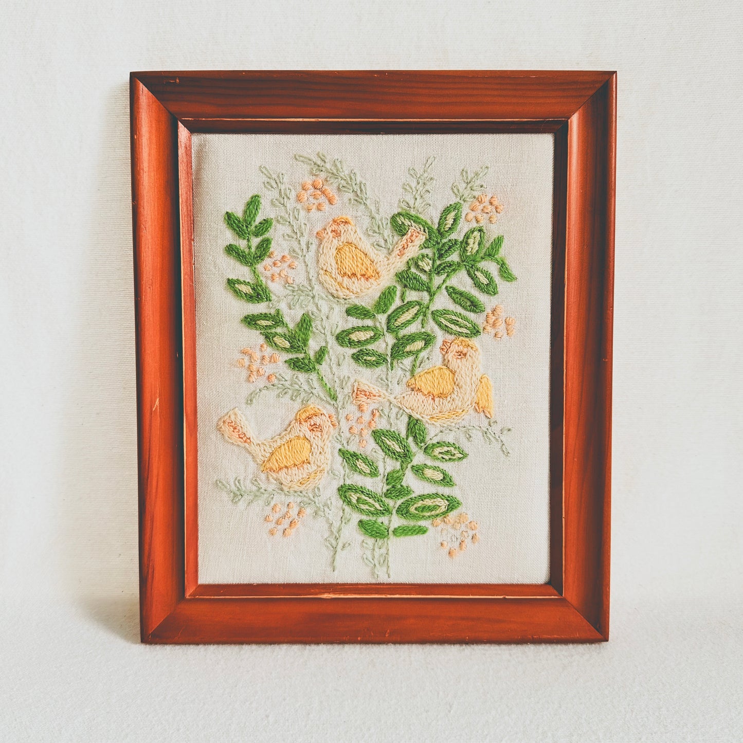 Floral Bird Crewel Artwork