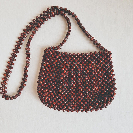 Brown Beaded Purse