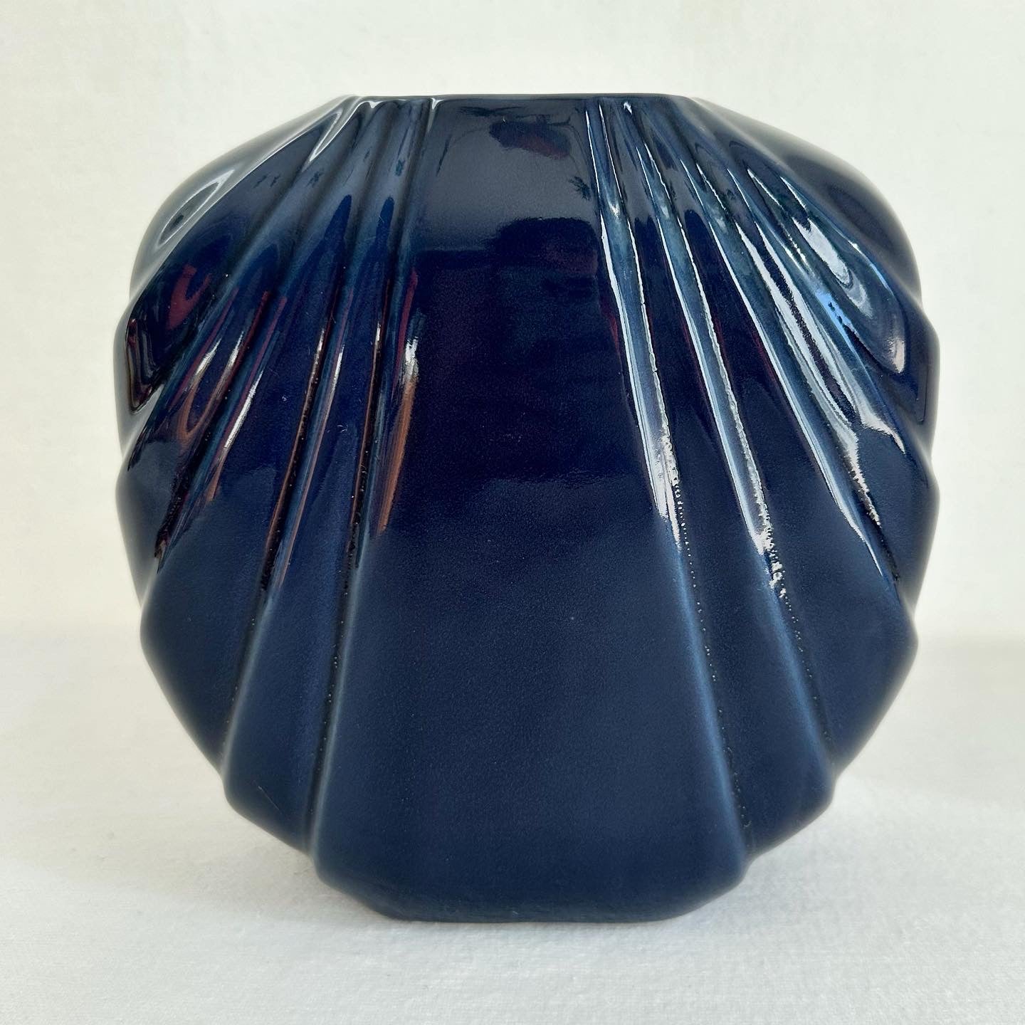 Navy Revival Art Deco Vase