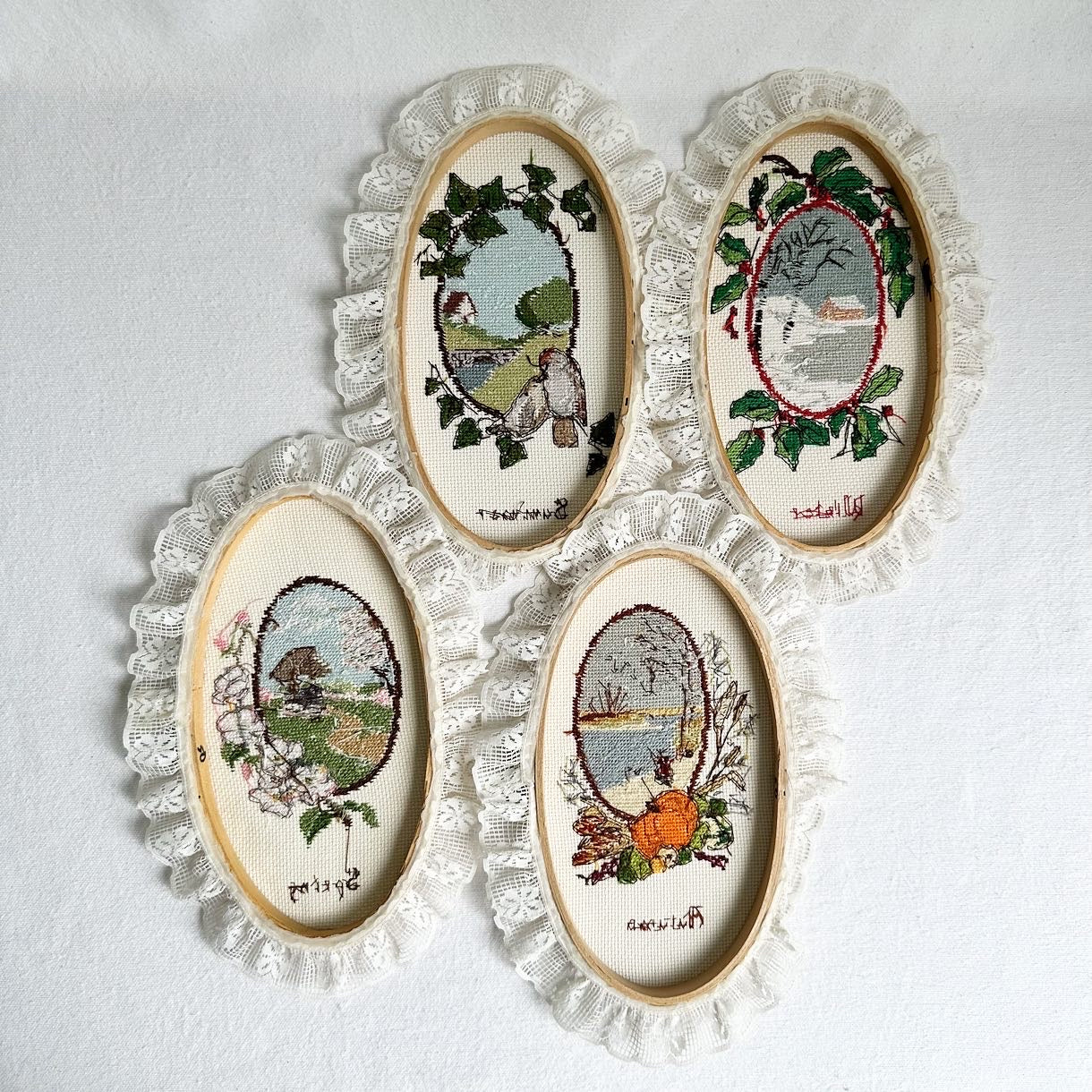 Four Seasons Cross-Stitched